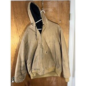 Vintage Carhartt J130 CML Quilt Lined Distressed Brown‎ Canvas Jacket Large Tall